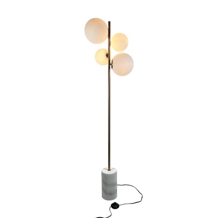 Eqlight Kinich 4-Light 62 in. Brass Floor Lamp with White Glass Globes EQ21-F-MCB05